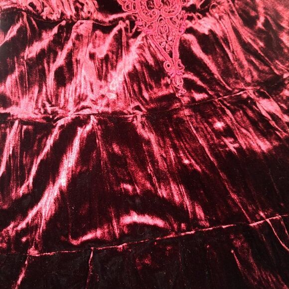 Maroon velvet lace empire flare top - Picture 6 of 7